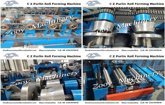 Hydraulic Cutting C Z Sigma Purlin Cold Roll Forming Line With High Grade 45# Steel And Rectifying