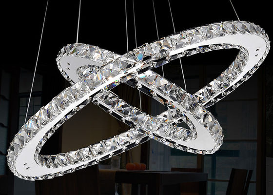 Funky Modern K9 Crystal LED Chandelier Lamp / Luxurious Pendant Lighting with Stainless steel