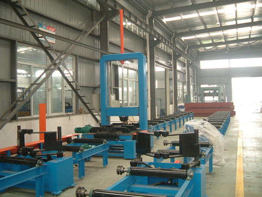 Horizontal Assembly H beam Production Line , Industrial Steel Flange H Beam Straightening Machine