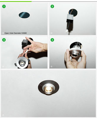 3W 4000K Embedded LED Focus Spotlight Non Glare Ra 90 Stainless Steel