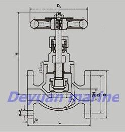 Marine Cast Steel Flanged Angle Stop Valves