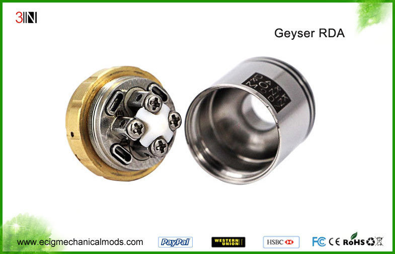 304 Stainless Steel DIY RDA Drip Tank Geyser Atomizer , Rebuildable Atomizer Tank Geyser