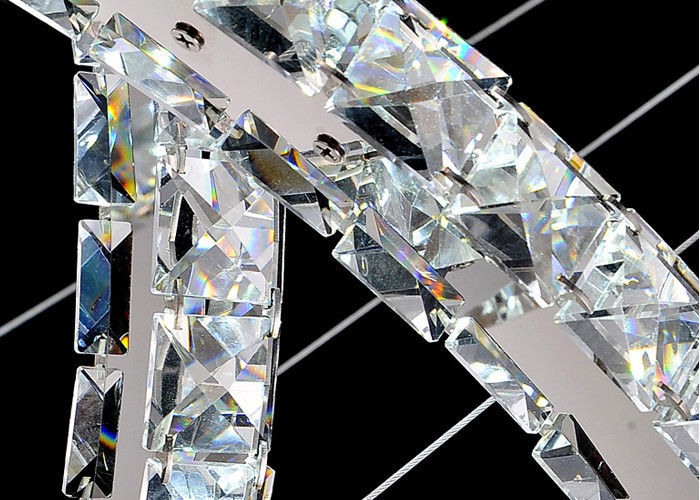 Funky Modern K9 Crystal LED Chandelier Lamp / Luxurious Pendant Lighting with Stainless steel