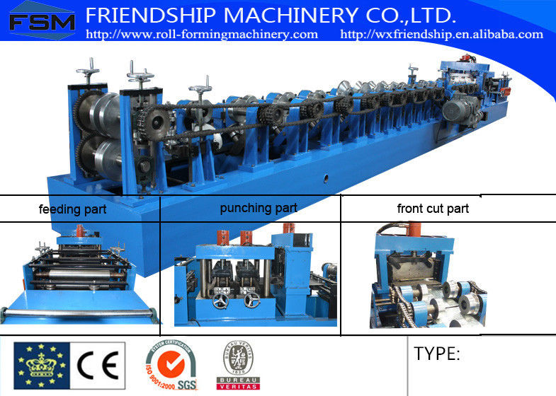 Cold Rolled Or Galvanized C Z Purlin Roll Forming Machine With 15m/Min
