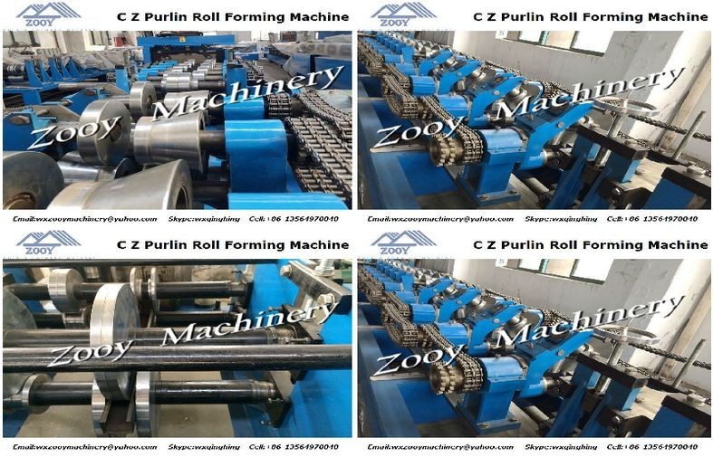 Hydraulic Cutting C Z Sigma Purlin Cold Roll Forming Line With High Grade 45# Steel And Rectifying