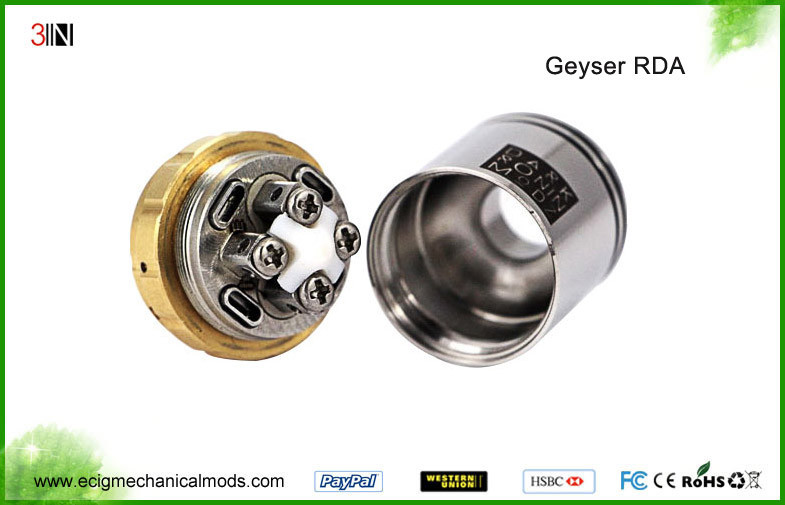 304 Stainless Steel DIY RDA Drip Tank Geyser Atomizer , Rebuildable Atomizer Tank Geyser