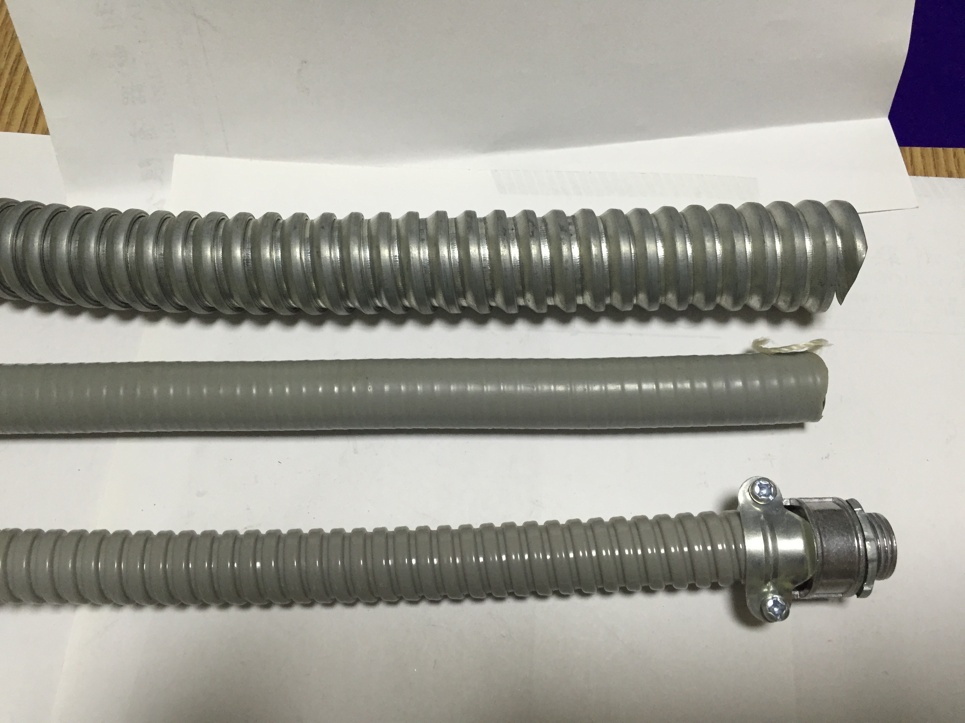 Grey / Black Galvanized Steel Flexible Electrical Conduit with PVC Coated