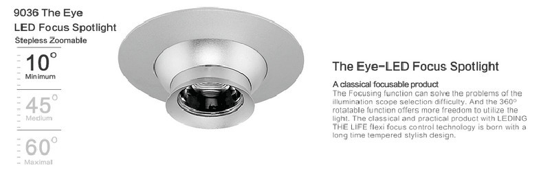 3W 4000K Embedded LED Focus Spotlight Non Glare Ra 90 Stainless Steel